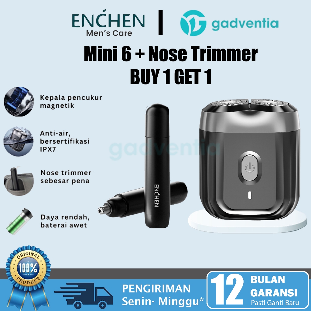 [BUY 1 GET 1]  ENCHEN Mini 6 & EN005 Nose Hair Trimmer Mini Shaver Alat Cukur Bulu Hidung Jenggot Ku
