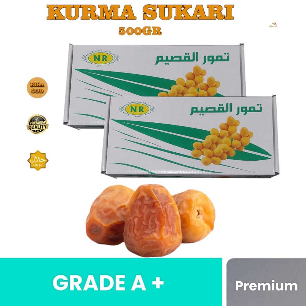 

Kurma Sukari 500 grm/Kurma Grade A+ premium Kurma Super Gemuk