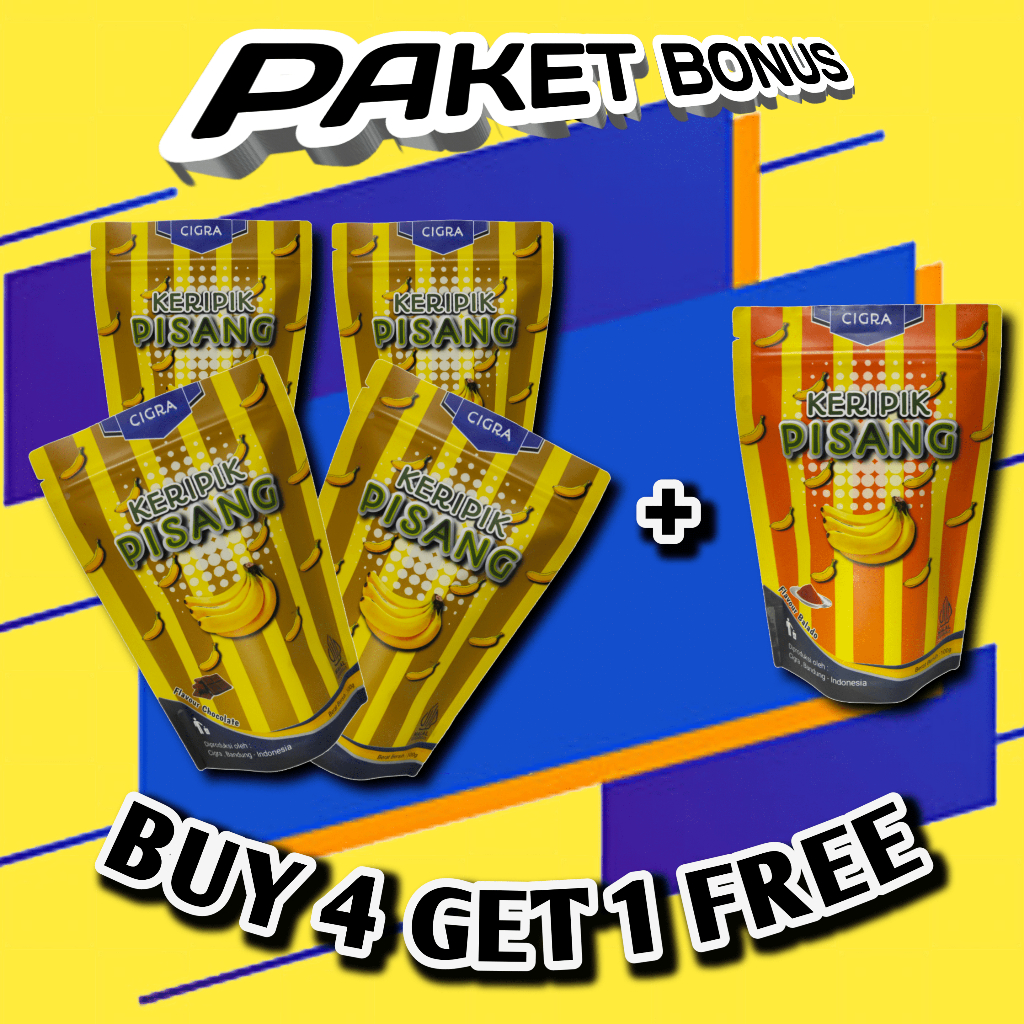 

Cigra | Keripik Pisang Cokelat 100 gram | Beli 4 Gratis 1 Pcs