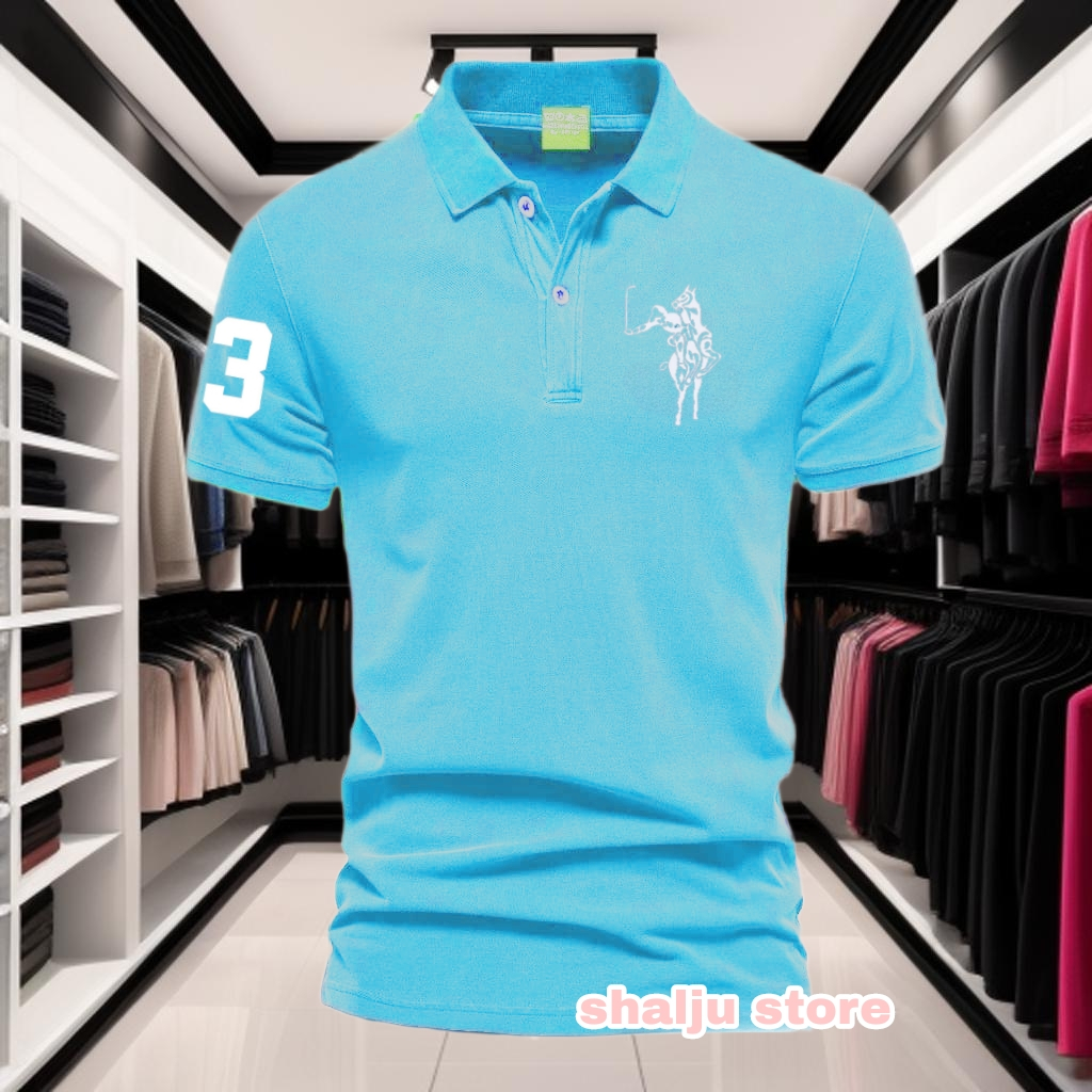 T-shrit POLO 3 kerah PLCL TEX PUTIH  Kaos Polo Kerah Giordano Dewasa Shirt / Kaos Wangki Pria Polo