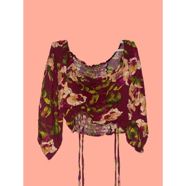blouse floral crop