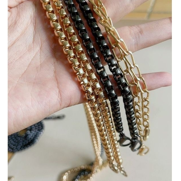 Tali Tas Rantai Besi Ulir Kulit Kecil Anyaman Tebal Anti Karat Panjang Aksesoris Tas Selempang 110 C