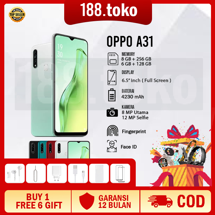 Hp Smartphone OPPO  A31 RAM 8/256GB 4G NEW LTE Dual Sim Garansi 1 Tahun Grosir