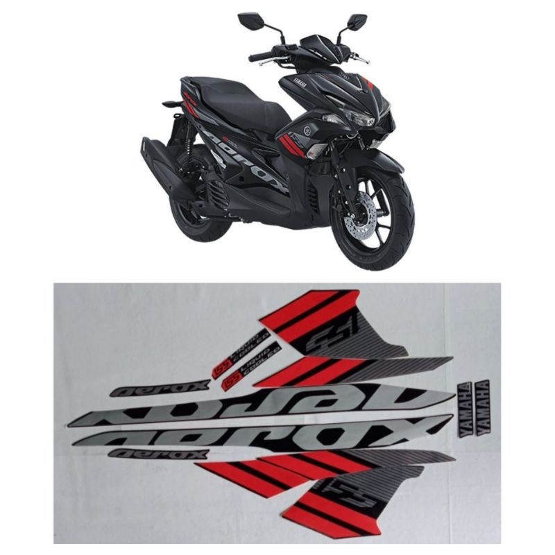 striping stiker lisbody yamaha aerox vva tahun 2018 warna hitam