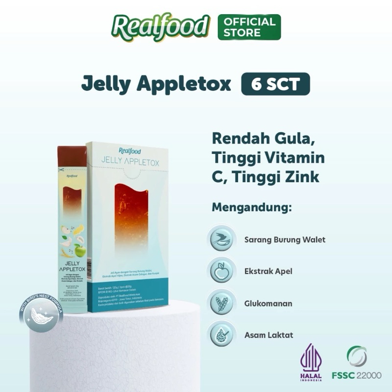 

Realfood Cleanse Appletox Jelly Sarang Burung Walet Tinggi Vitamin C dan Fiber