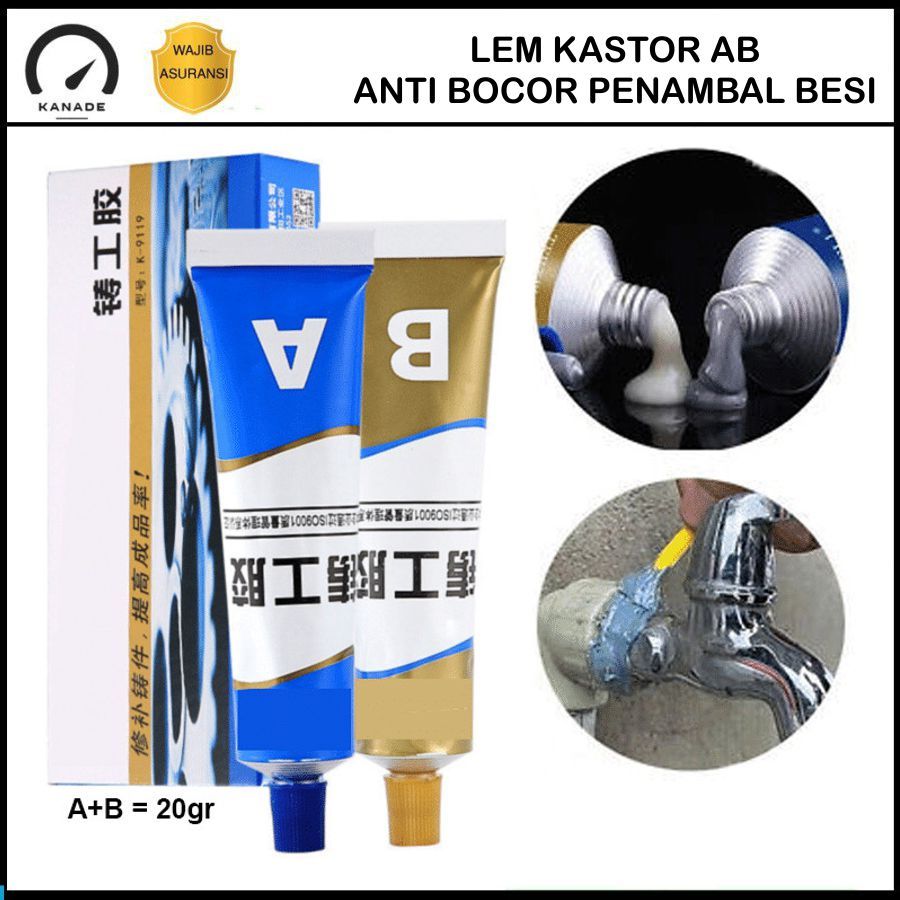 Lem Epoxy AB Penambal Steel Besi Metal Radiator Lem Anti Bocor Metal