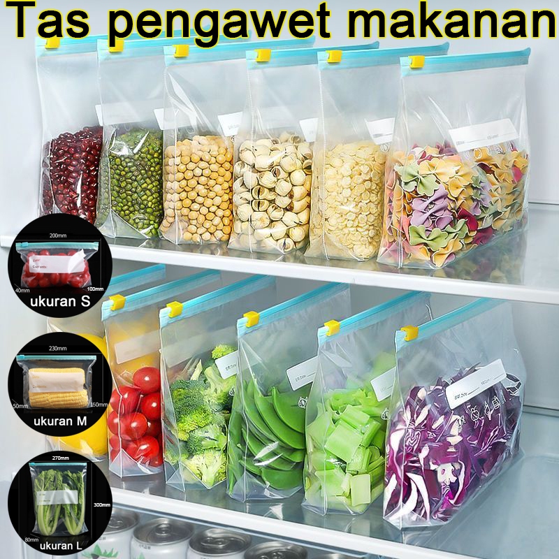 KEDAI GROSIR Plastik Ziplock Pouch reusable fresh bag kantong kulkas penyimpanan makanan