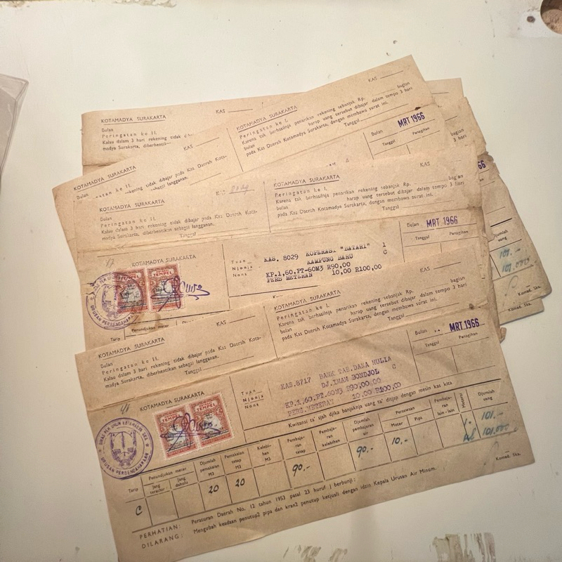 

Dokumen Jadul TAGIHAN AIR MINUM 1966