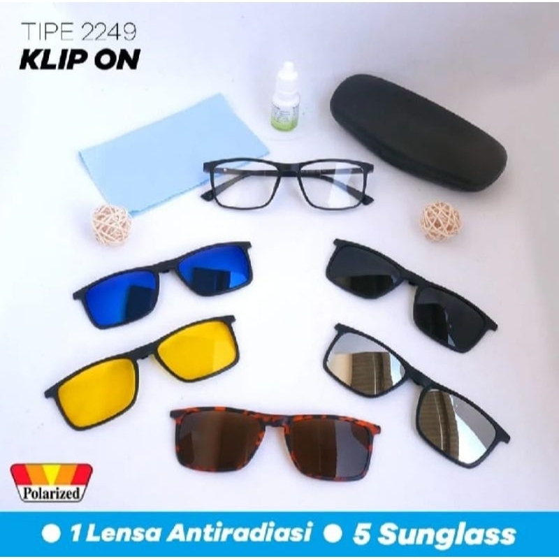 Kacamata Clip on 5 Lensa Kacamata Minus Photocrhomic 2249