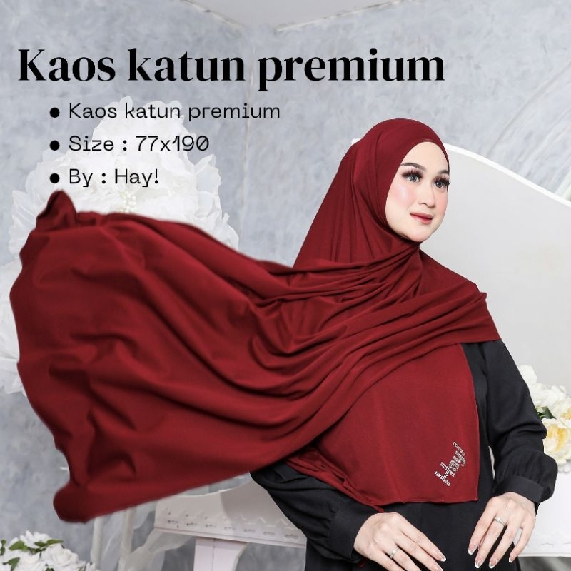 Pashmina hijab jilbab Kaos Katun Jumbo Syari Besar Lebar Hay COD