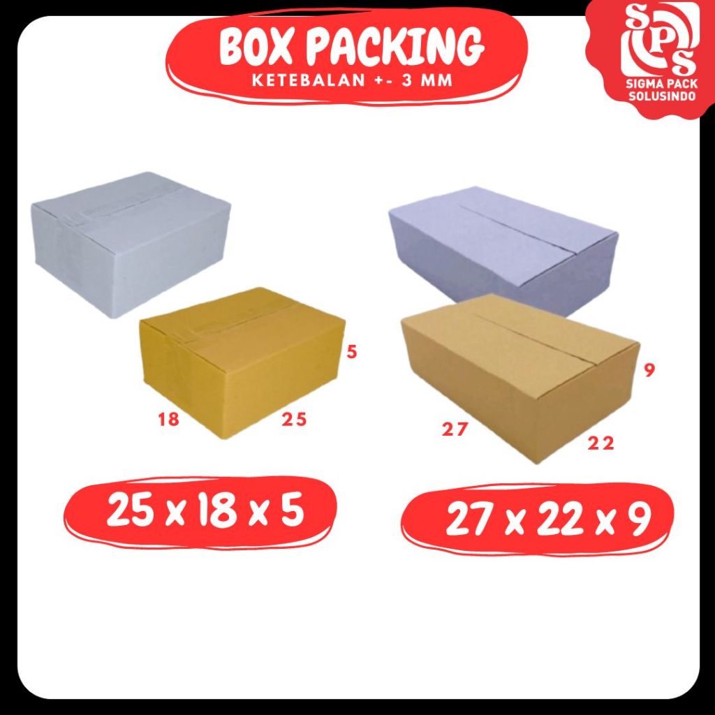 

Kardus 27x22x9 / 25x18x5 A1 box dus packing kotak kemasan karton souvenir hampers sparepart Fix