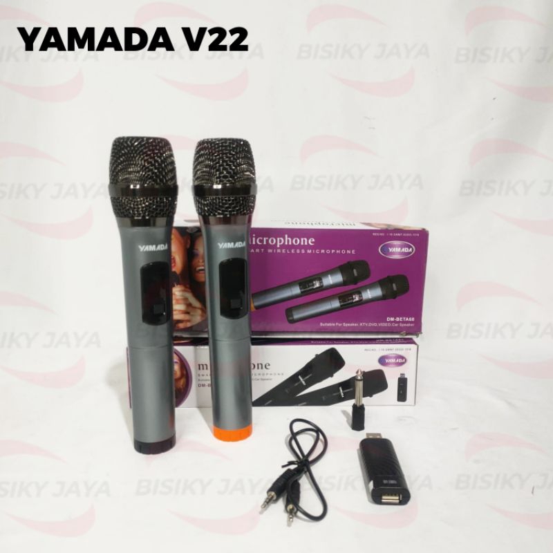 Microphone Wireless Besi Pegang Yamada V22 isi 2