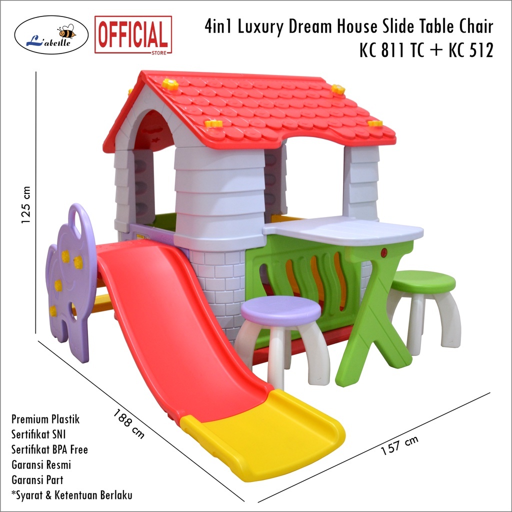 Labeille KC 811 Luxury Dream House  / Labeille KC 811 + KC 512 / Mainan Rumah Perosotan / Rumah Labe