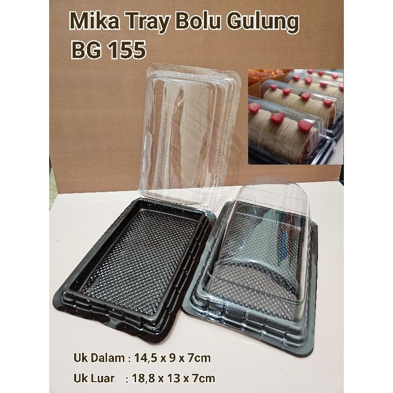 ISI 25PCS Mika Bolu Gulung BG 155 / Mika Bolu Gulung 19cm /Tray Mika Bolu Sedang / Kotak Bolu Gulung