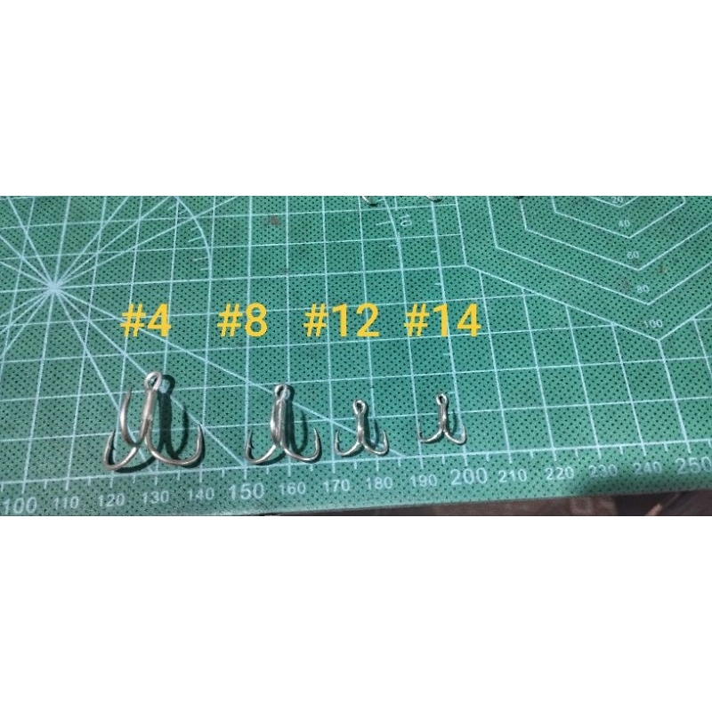Kail Pancing Treble hook 3X strong tajam kuat untuk casting size 4 8 12 10 bkb proberos
