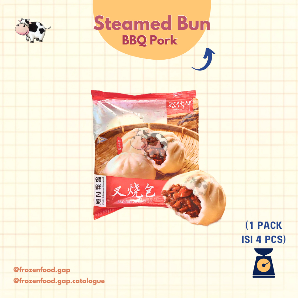 

STEAMED BUN BBQ PORK ISI 4 PCS | FROZENFOODGAP