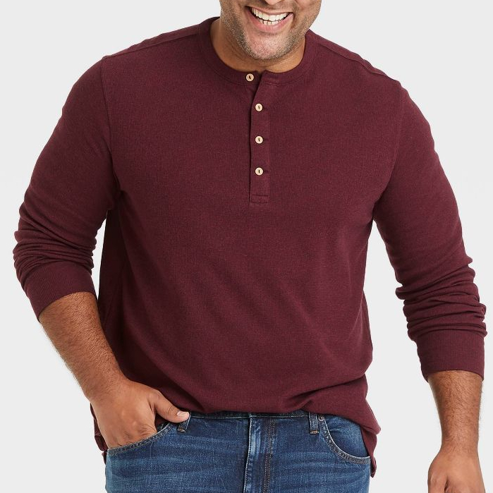 Men Textured Henley Tshirt Bigsize Original - Kaos Pria Jumbo GF0089