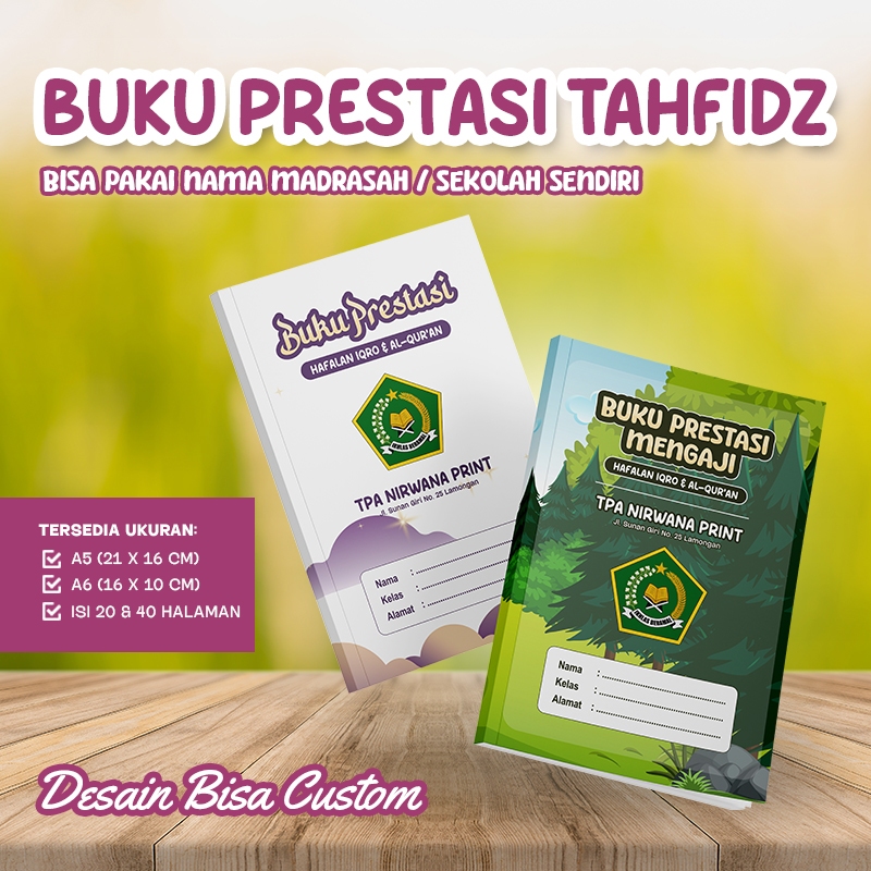 

BUKU PRESTASI SANTRI | BUKU PRESTASI MADIN | BUKU PRESTASI TPQ | BUKU PRESTASI PONDOK PESANTREN