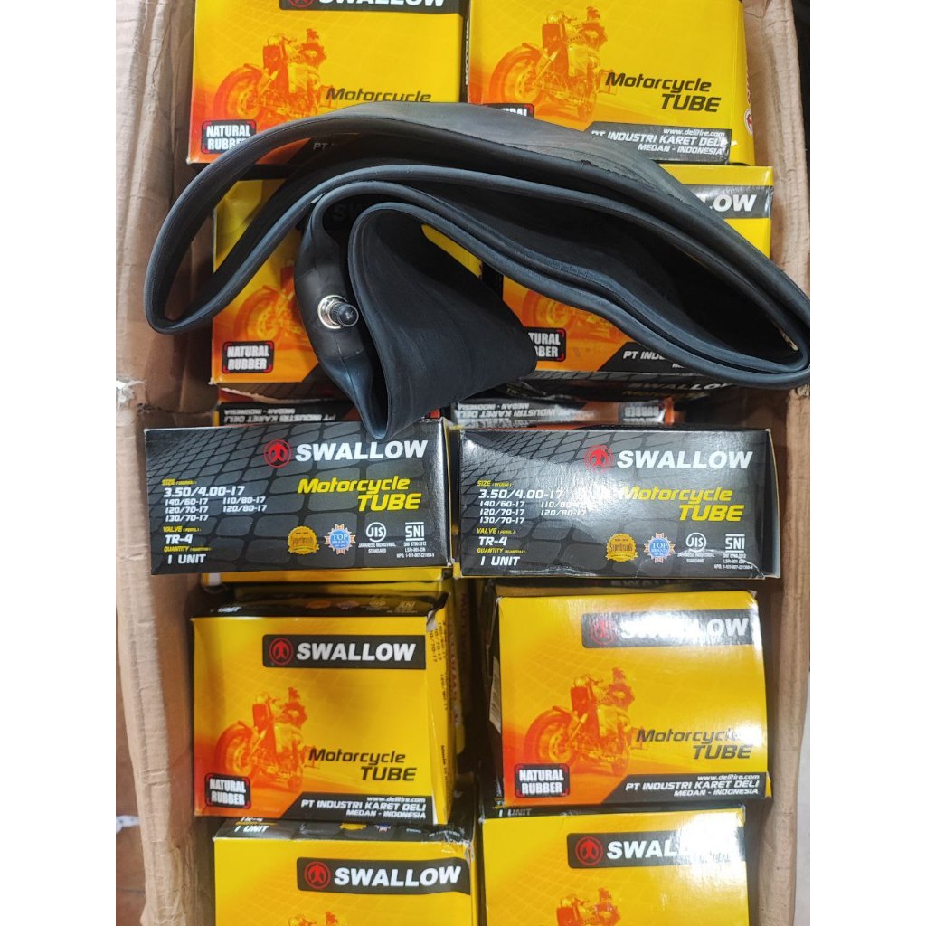 SNI BAN DALAM SWALLOW 350/400-17  Ban DALAM Motor Ukuran { 140/60-17, 120/70-17, 130/70-17, 110/80-1