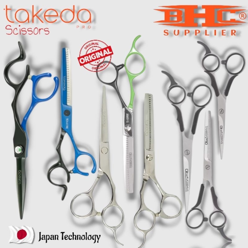 TKD Takeda Pro Scissors Cutting Thining Gunting Rambut  Original Gunting Potong Penipis Sasak Size 6