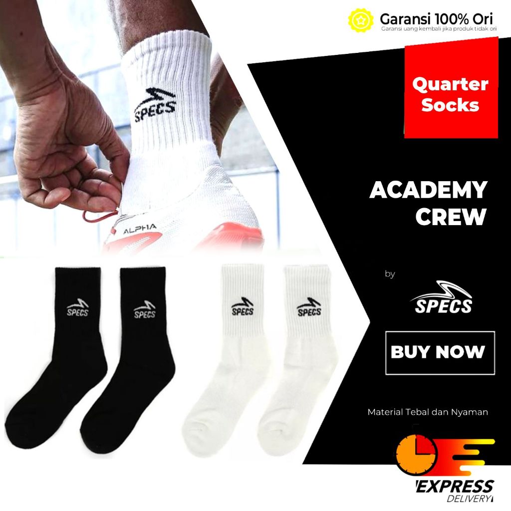 Kaos Kaki SPECS Pendek Tebal Hitam Polos