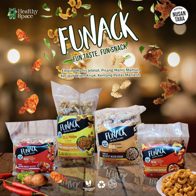 

Funack Cemilan Rambak Pisang Emping Manis Keripik Kentang Keciput Wijen Enak Crispy 100% Khas Nusantara 200-250 gram