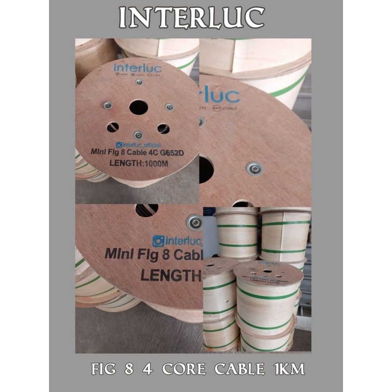 Kabel FO FIG8 4 Core Jelly Tube Interluc FTTH Dropcore Cable 4C 1KM / 2KM-LN