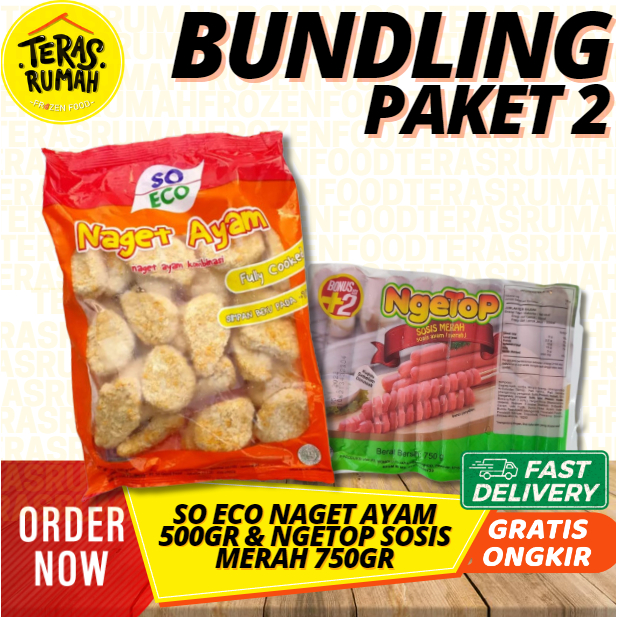 

PAKET 2 - SO ECO NUGGET AYAM 500GR & NGETOP SOSIS AYAM MERAH 750GR