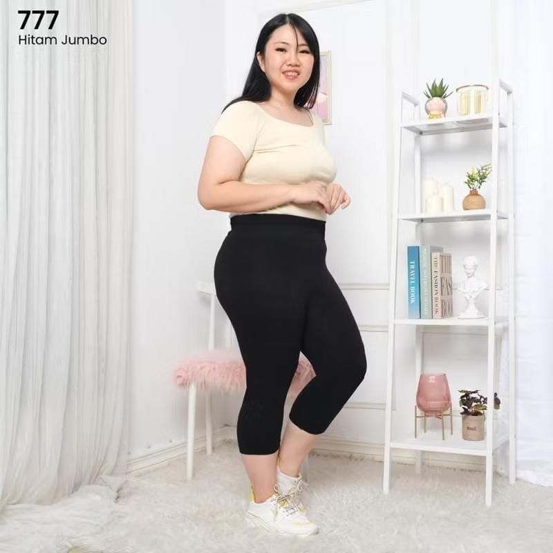 Legging import jumbo 7/8 HW polos/polos tebal