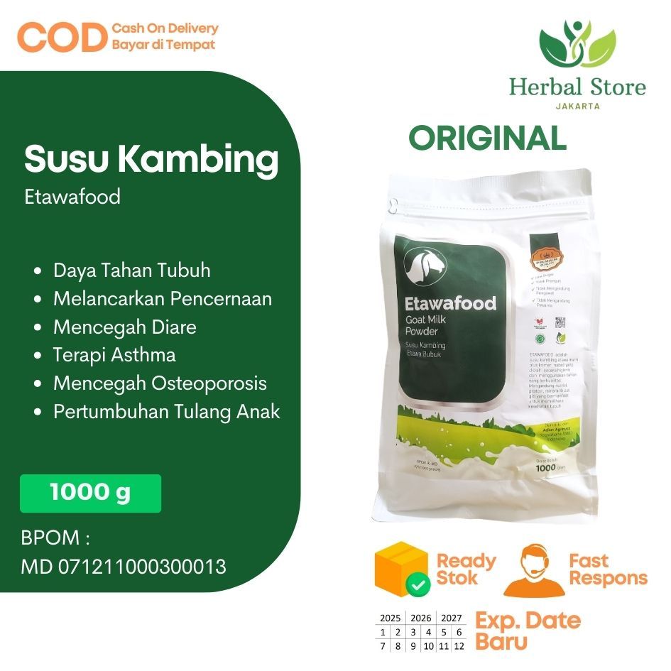 

Susu Kambing Etawa Bubuk Etawafood 1000 gr 1 kg Rasa Asli Original Premium