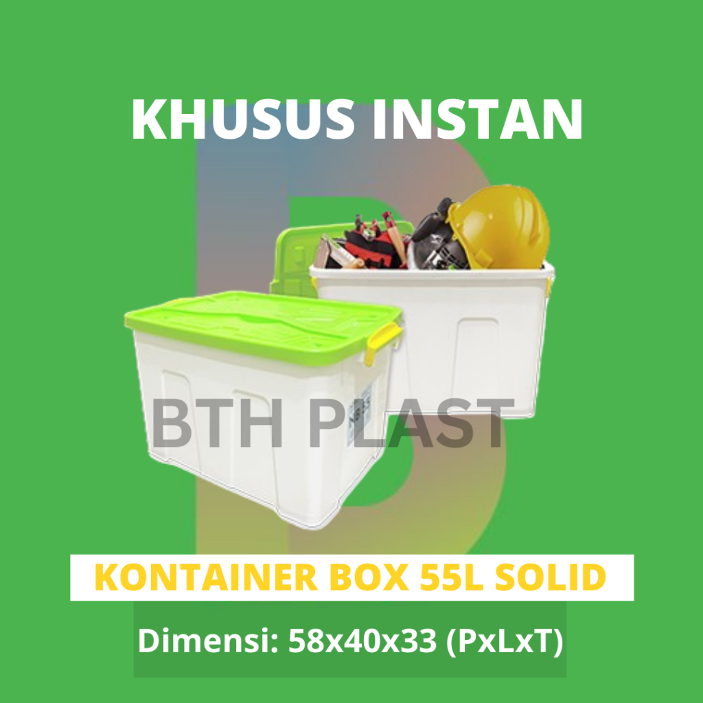 BOX CONTAINER PUTIH 55 LITER + RODA - Kontainer Box / Container Box Jumbo