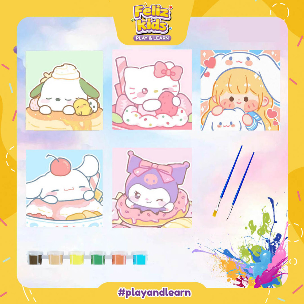 

[FELIZKIDS] [FK301] Canvas Painting By Number / Melukis Mewarnai Kanvas Nomor Prakarya Anak