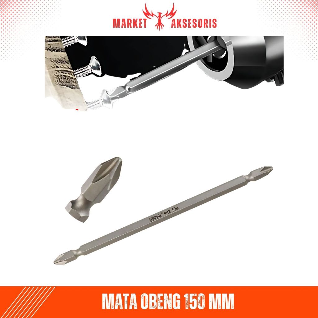 Mata Obeng Angin PH2 Panjang 150mm Universal Magnet Mata Bor Obeng Sekrup Screw Impact Driver Hex Sc