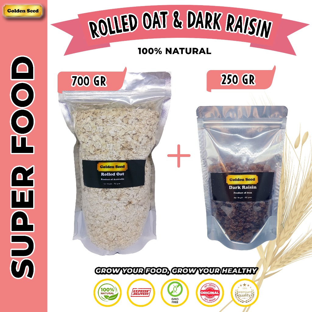

(BUNDLING) ROLLED OAT 700GR + DARK RAISIN 250GR/PAKET ROLLED OAT 700 GRAM + DARK RAISIN 250 GRAM