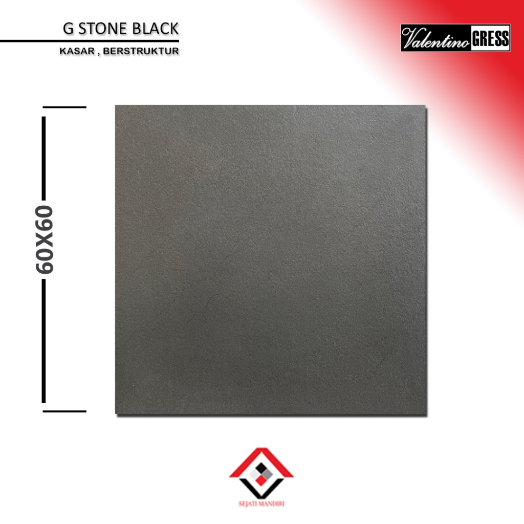 granit 60x60 motif batu alam - valentino gress g stone black