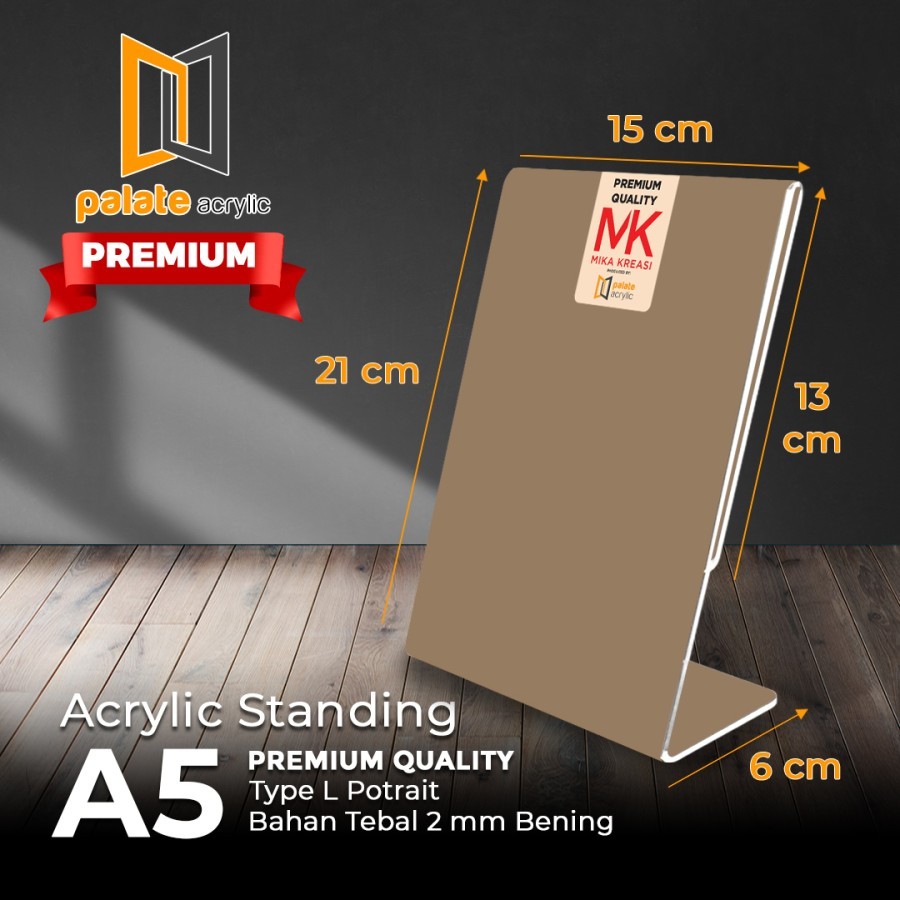 

Acrylic Tent Card Potrait A5 Tipe L / Standing Acrylic A5 PREMIUM