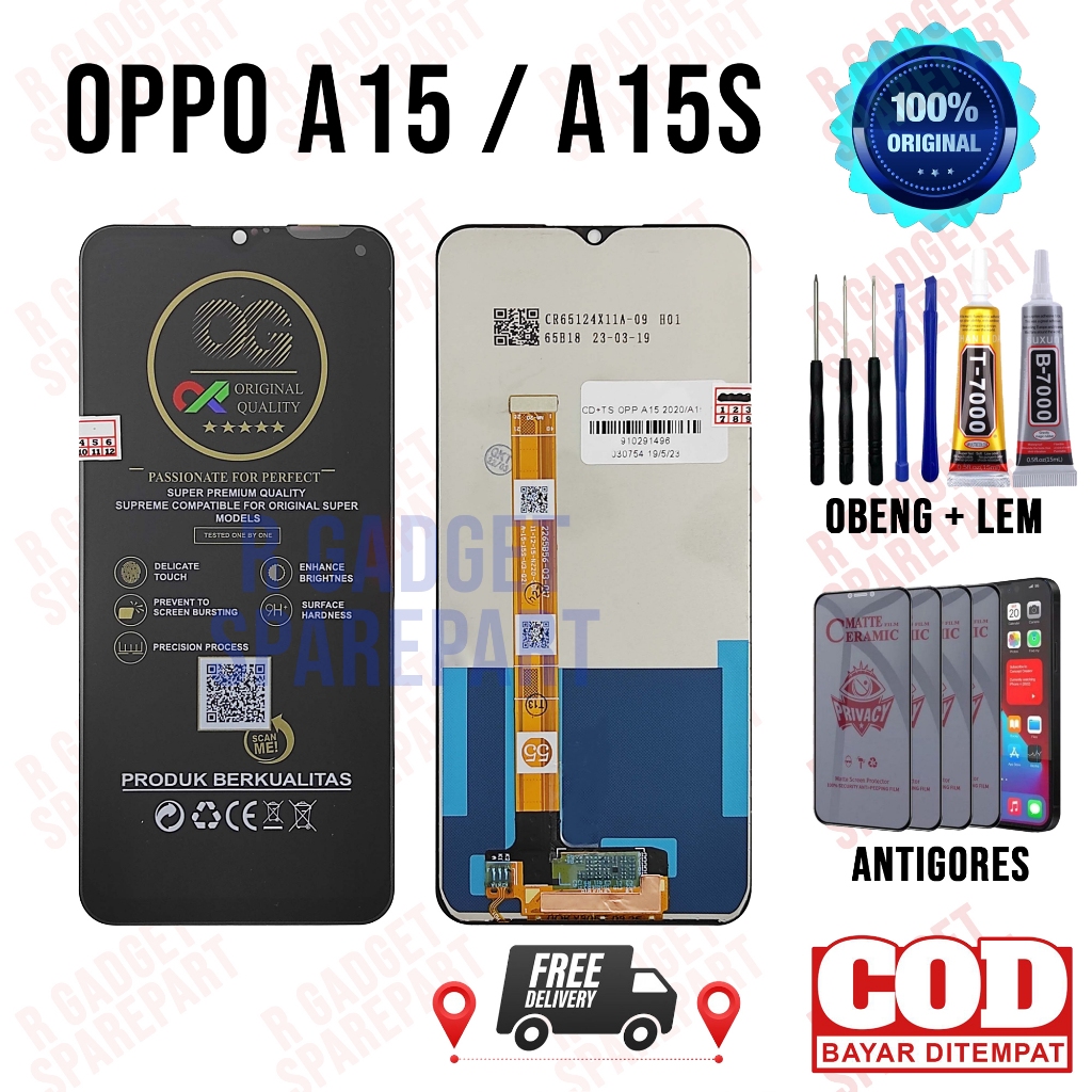 Lcd Oppo A15 / A15S Original OEM Quality Lcd Touchscreen Oppo A15 / A15S Fullset