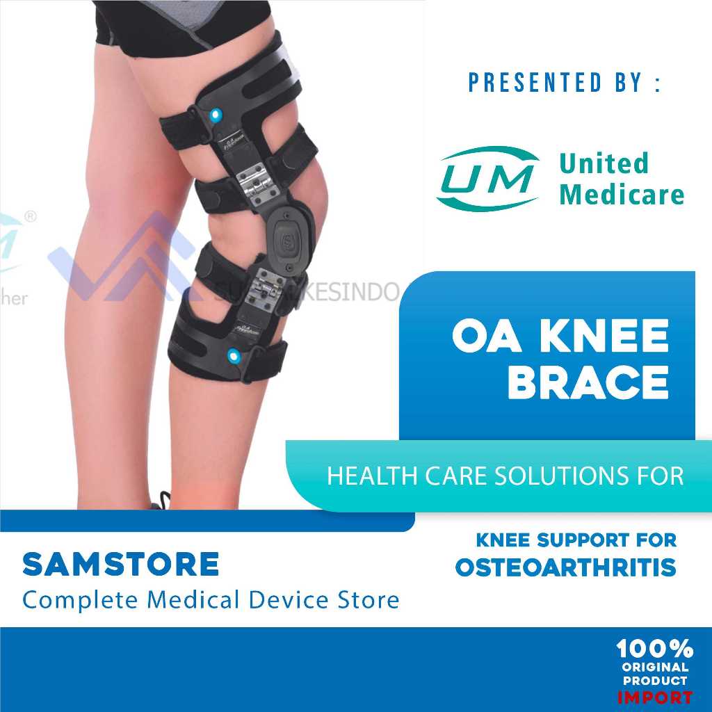 UM Orthotic OA Knee Brace - Deker Lutut Osteoarthritis Keroposan Sendi Penyangga Lutut Kaki OA Belah