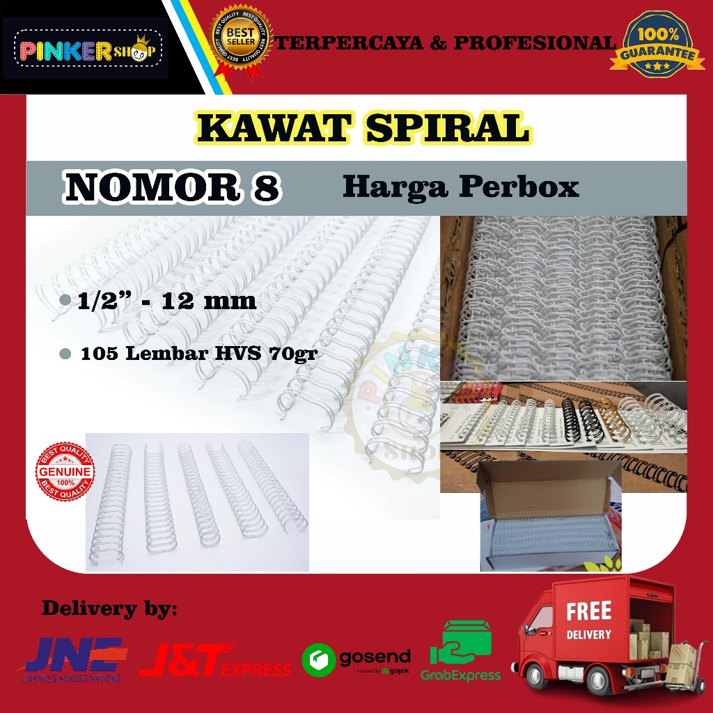 

Kawat Spiral 1/2putih A4 Ring Kawat Nomor 8 A4 Spiral Kawat Jilid Buku Wire book Kawat Jilid Spiral Kawat Putih A4 Jilid Kalender Meja