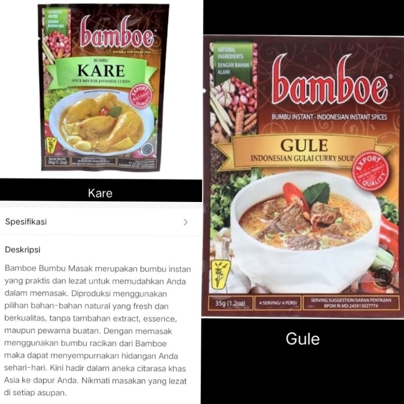 

BAMBOE BUMBU INSTANT VARIAN NUSANTARA