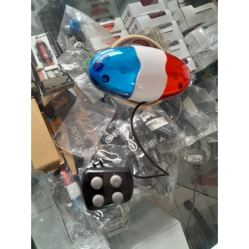 klakson sepeda sirine polisi Lampu led sepeda anak