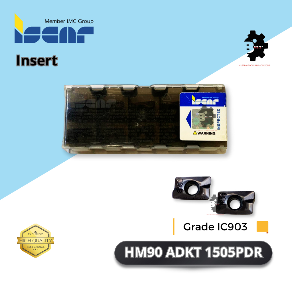 Insert HM90 ADKT 1505PDR / Grade IC903 - Merk Iscar - Insert Pahat Bubut - Pisau Pahat - Baru - Orig