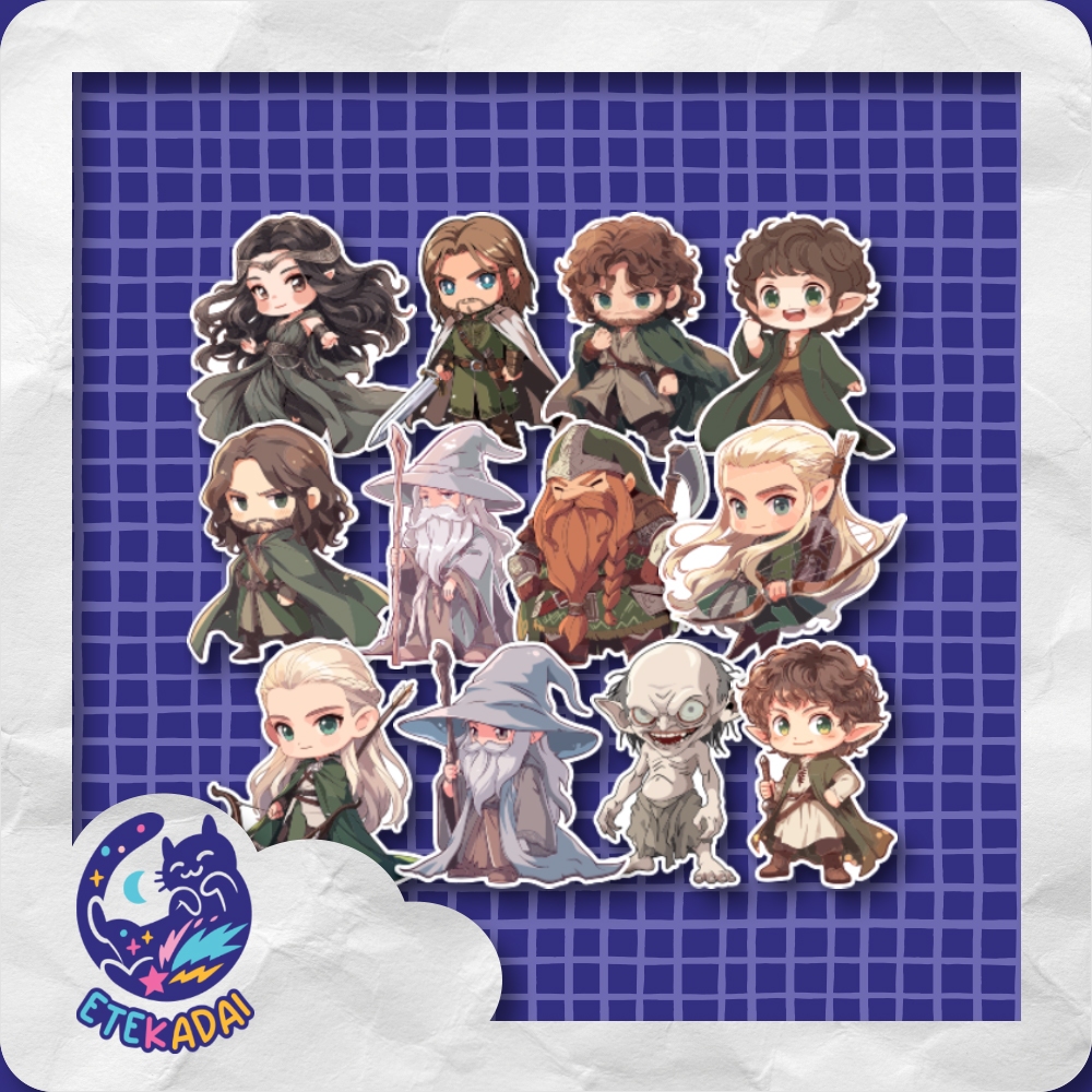 

STIKER PACK BESAR THE LORD OF THE RINGS 12 pcs LAPTOP AKSESORIS HP ANTI AIR