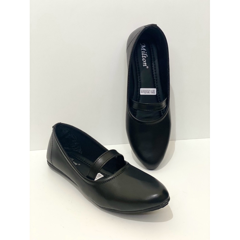 SEPATU FLAT WANITA FLATSHOES MILTON SEPATU FLAT HITAM POLOS - GRACE 01 / 04 / 05
