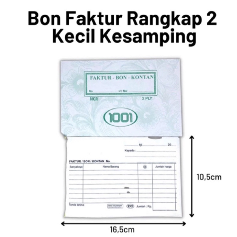 

Bon faktur rangkap 2 kecil samping / tegak harga PERLUSIN 12 pcs cuma