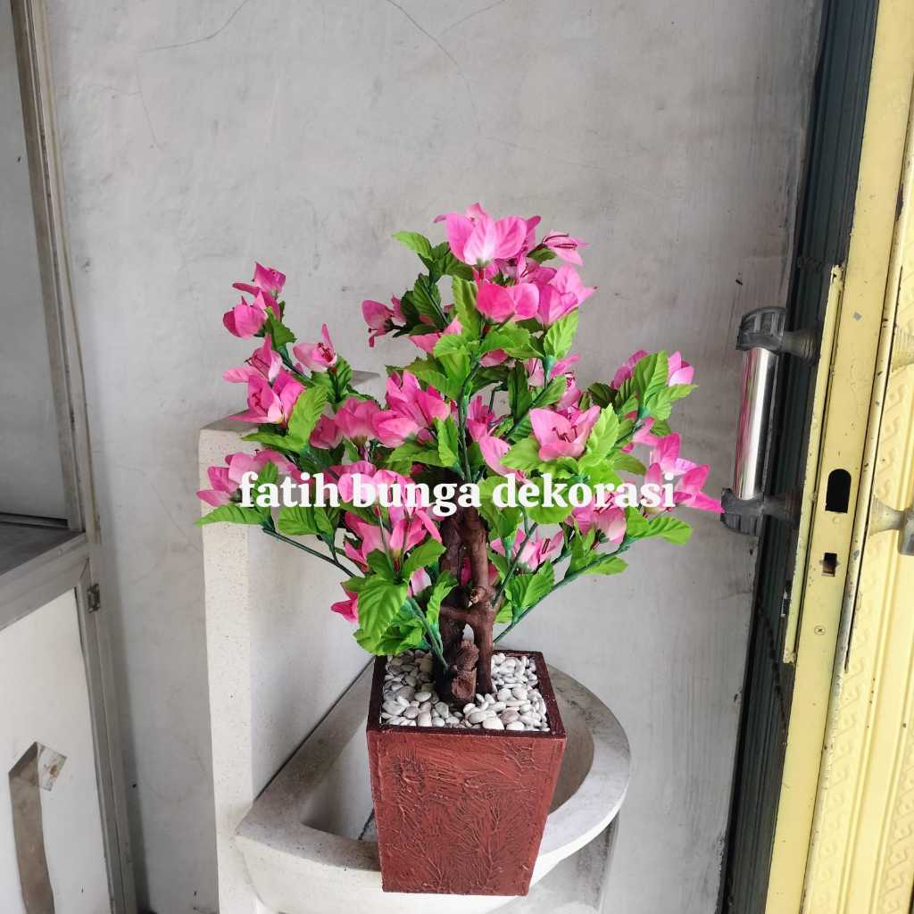 Bonsai Bougenville Mini// Bunga Bougenville Artificial// Tinggi 60 cm