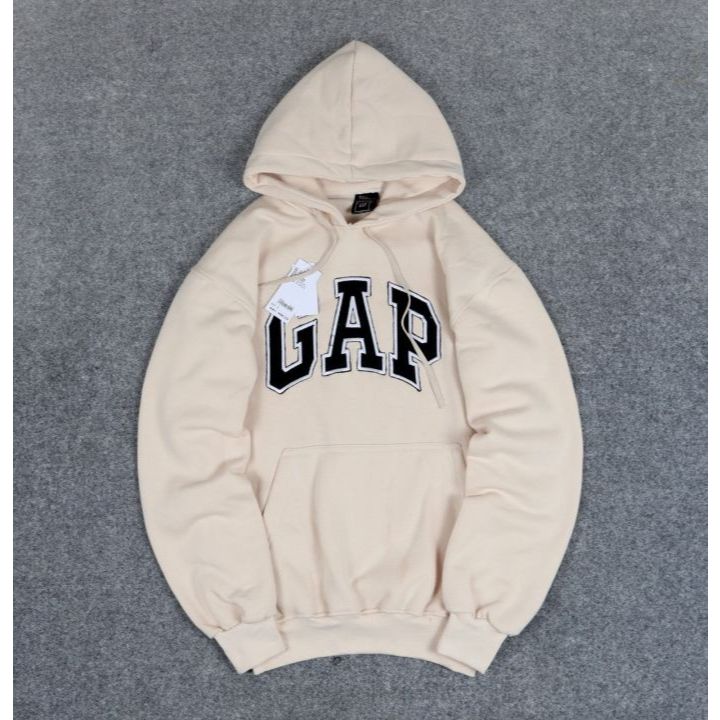 GAP ARCH LOGO HOODIE CREAM UNISEX PREMIUM REDY ALL SIZE M L XL XXL