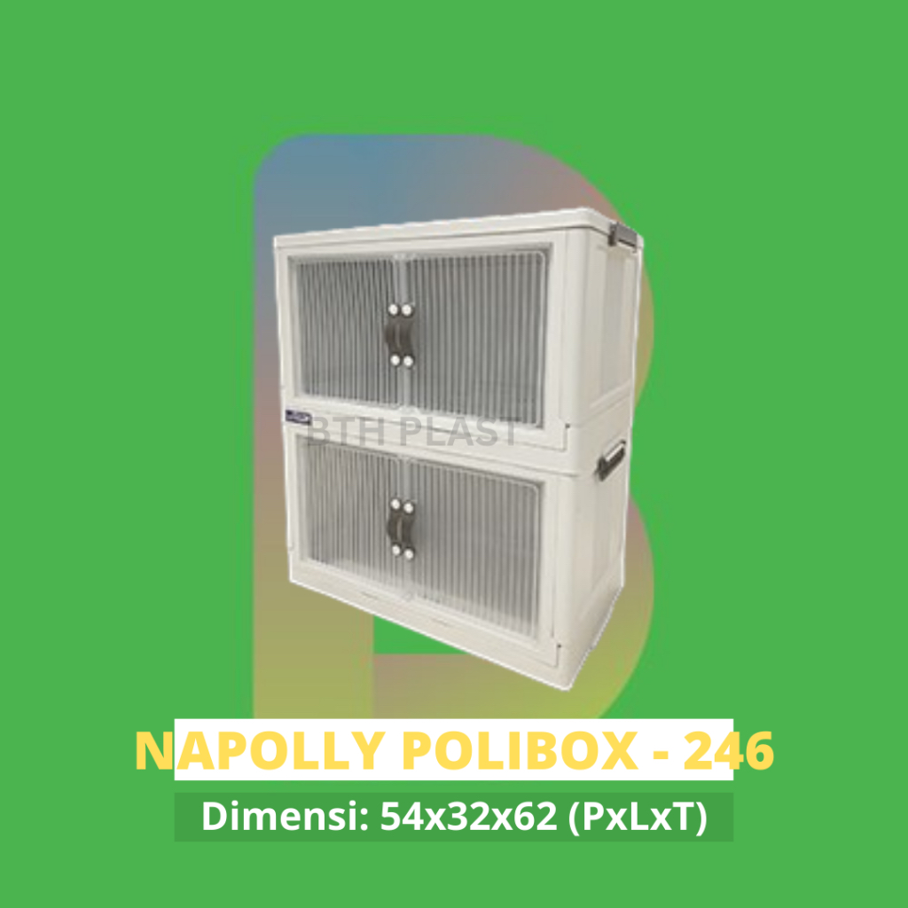 POLIBOX NAPOLLY 246 SUSUN 2 + RODA - Almari Plastik / Bok / Lemari Jumbo
