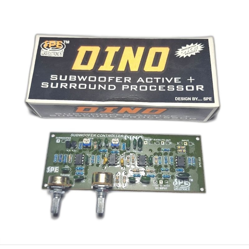 KIT SUBWOOFER SUBWOFER AKTIF ACTIFE SURROUND SUROND IC PROSESOR PROCESSOR DINO MERK SPE PRODUCT