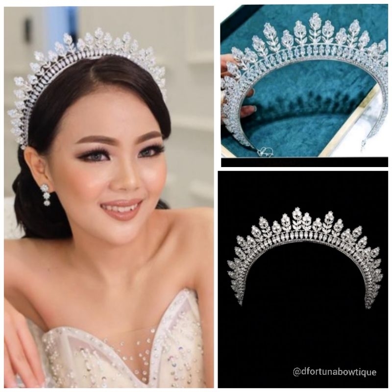 Mahkota Pengantin Zircon Superstar sampai telinga